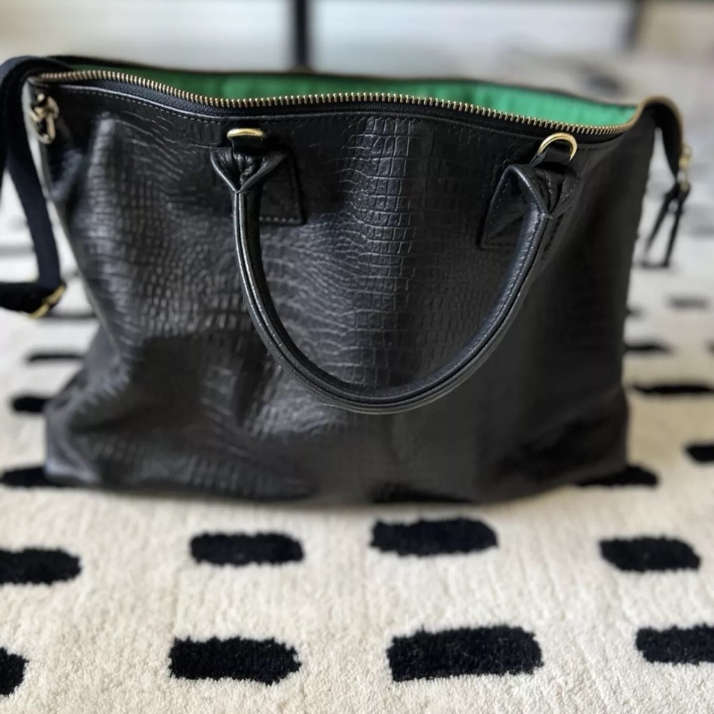 Blair Ritchy mini Hugh backpack crossbody in black croc leather